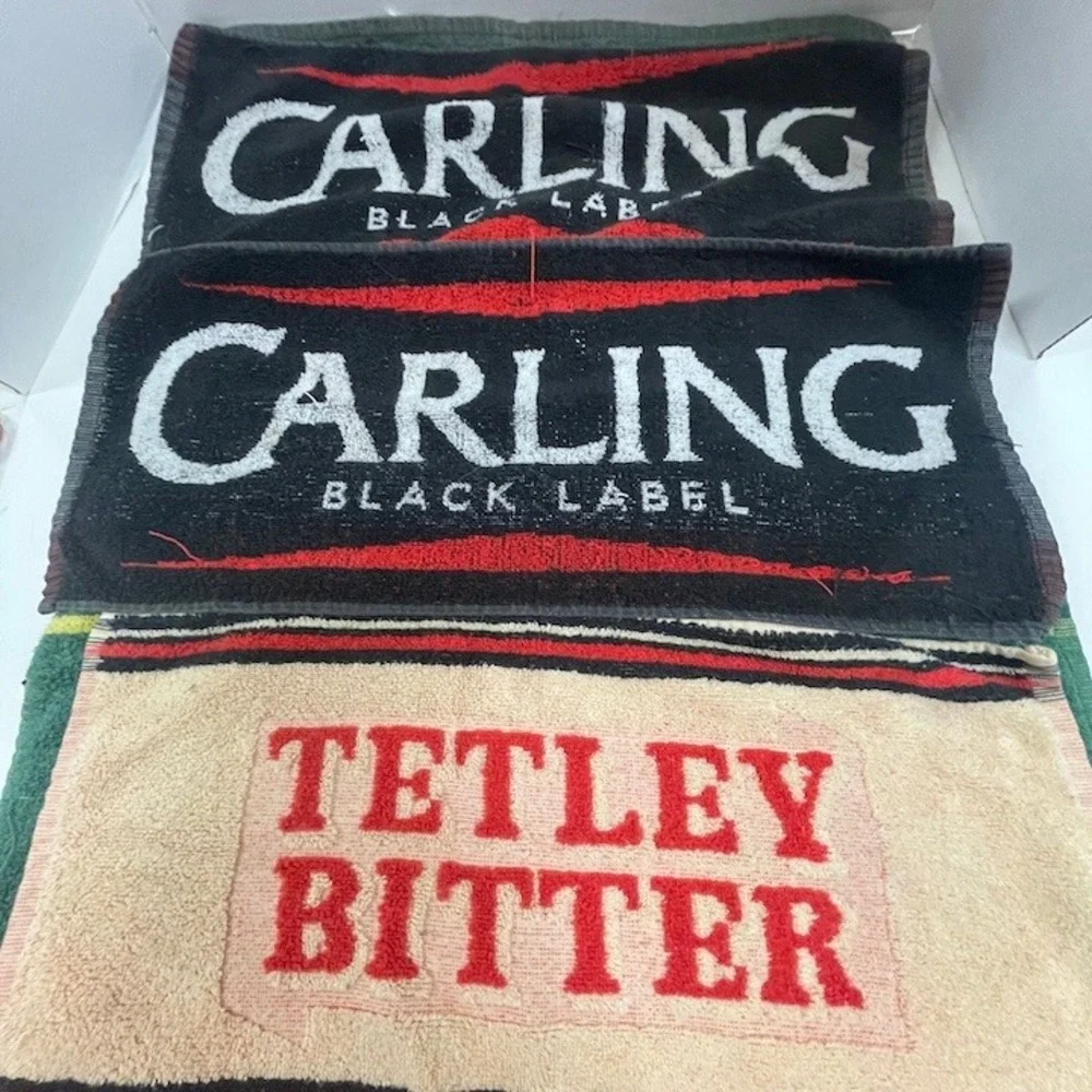 Vintage British Pub Bar Towels Lot of 10 – Rare Breweriana Collection